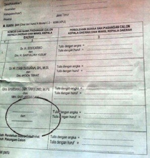Polisi Harus Sita Semua Formulir C1 Pilgub Jatim