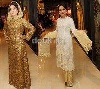 Raslina Rasyidin mengaku sangat menyukai busana kaftan. (detikHOT)