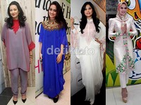 Kaftan atau baju gamis menjadi busana favorit di kalangan selebriti wanita Indonesia. (detikHOT)