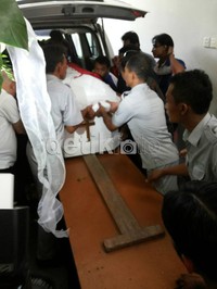 Jenazah Kris tiba di Krematorium Oasis Lestari, Tangerang, Banten.