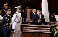 Presiden SBY menyampaikan pidato kenegaraan di gedung DPR.