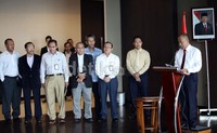 Plt Kepala SKK Migas Johanes Widjanarko menggelar konpers hanya kurang lebih 10 menit di Auditorium SKK Migas, Plaza City, Jalan Gatot Subroto, Jakarta, Selasa (20/8/2013).