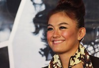 Agnes terlihat sangat ceria sepanjang acara. (asep/detikhot)