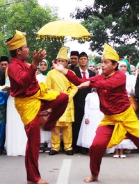 Atraksi pencak silat pun meramaikan acara adat itu.     