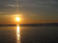 Satu hal yang dinanti-nanti traveler di Pantai Pasir Putih Situbondo adalah sunset yang cantik. Matahari yang terlihat bulat berwarna kuning keemasan terlihat jelas. Siapkan kamera untuk mengabadikan tiap detiknya (Rivki/detikravel)