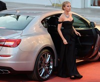 Scarlett Johansson tiba di lokasi acara. Tullio M. Puglia/Getty Images.