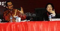 Abraham Samad menjadi pemateri soal korupsi di Rakernas PDIP. Lamhot Aritonang/detikFoto.