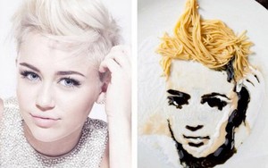 Wah, Wajah Miley Cyrus Ini Dibuat dari Mie dan Kecap!