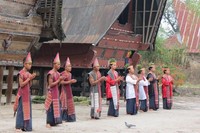 Huta adalah kampung tradisional Batak. Huta di sini menjadi semacam tempat pagelaran tari tortor. Di dalamnya terdapat 6 rumah tradisional Batak dan di tengahnya terdapat lapangan (Fitraya/detikTravel)