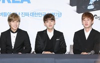 Sungmin, Ryeowook, dan Eunhyuk di peluncuran buku 'Super Junior's Experience Korea'. TenAsia/Paeng Hyun-joon.