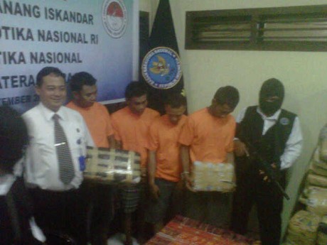 BNN Tangkap 4 Tersangka Pembawa 238 Kg Ganja di Sumut