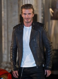 Gaya bikers David Beckham. Zak Hussein/Getty Images.