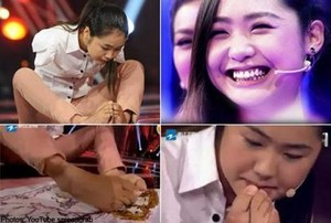 Dua Lengannya Diamputasi, Gadis Ini Bisa Menyulam dengan Kakinya