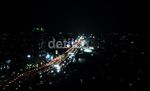 Cahaya Kemacetan Ibukota di Malam Hari