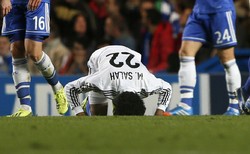 Salah merayakan golnya. REUTERS/Stefan Wermuth.