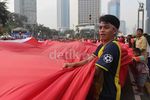 Bendera Raksasa Dibentangkan Guna Dukung Timnas U-19