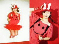 Mempromosikan album 'Hot Summer', Sulli tampil serba merah. (SME)