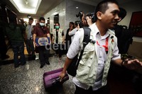 Para penyidik KPK tiba di Kantor Mahkamah Konstitusi (MK).