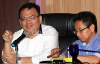 PAN menggelar jumpa pers terkait penangkapan Ketua MK Akil Mochtar oleh KPK di kantor DPP PAN, Jakarta, Jumat (4/10/2013).