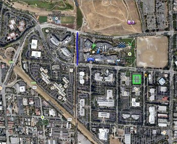 Inilah peta markas Google yang biasa dijuluki sebagai Googleplex. Googleplex terdiri dari berbagai bangunan. (kredit foto: business insider)