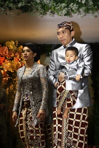 Ibas dan Aliya menghadiri prosesi siraman Azima yang digelar di Perumahan Golf Mansion Kav 26 Fatmawati, Jakarta Selatan. Lamhot Aritonang/detikFoto.