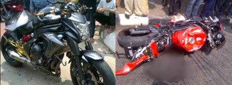 Ini Kondisi 2 Motor Ninja yang Kecelakaan di Busway Jl Panjang