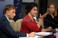 Konferensi pers tersebut menjelaskan tentang kolaborasi dari Tahir Foundation dan Bill & Melinda Gates Foundation dalam memberikan donasi pada Global Fund dengan nilai total US $150 juta.