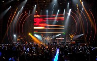 Bawakan lagu-lagu bergenre rock, penonton ikut bernyanyi bersama. (FNC Entertainment)