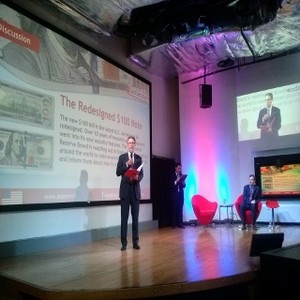 The Fed Sosialisasikan Pecahan US$ 100 yang Baru di Jakarta