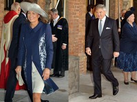 Ibu dan Ayah Kate Middleton, Carole dan Michael Middleton usai menghadiri upacara pembaptisan cucu kesayangan mereka. John Stillwell - WPA Pool /Getty Images.