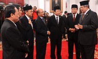 Pelantikan ini dihadiri pejabat tinggi negara. Laily/Setpres.