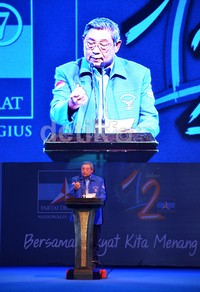 SBY memberikan sambutan dalam Temu Kader PD.