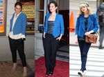 Blazer Biru Katie Holmes, Marion Cotillard dan Emma Stone