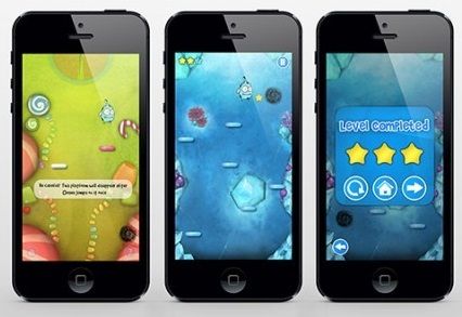 Salah satu game di ponsel Apple iPhone buatan Papiru Studio Salah satu game di ponsel Apple iPhone buatan Papiru Studio