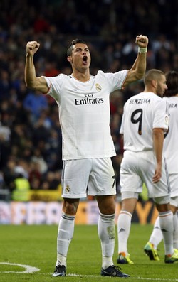 Ronaldo mencetak 3 gol. REUTERS/Susana Vera.