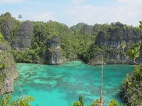 Dijamin, semua orang yang melihat akan terpesona dan berdecak kagum melihat Tanjung Bintang. Keindahannya bagaikan bidadari yang tersembunyi di Raja Ampat (Putri/detikTravel)