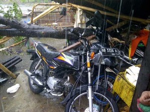 4 Motor Tertimpa Pohon Tumbang Saat Hujan Disertai Angin Terjang Bantul