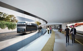 Karena luasnya kampus Apple, maka disediakan juga shuttle bus untuk mengantar para karyawan.
