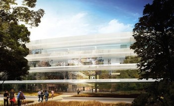 Apple Campus 2 demikian nama lain dari kantor pusat Apple yang baru. Berdiri di atas 2.8 juta meter persegi membuatnya mampu menampung lebih banyak karyawan.