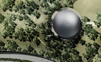 Bila dilihat dari, jauh Apple Campus 2 ini memiliki bentuk yang membulat. Seperti kapal luar angkasa sedang parkir di tengah hutan.