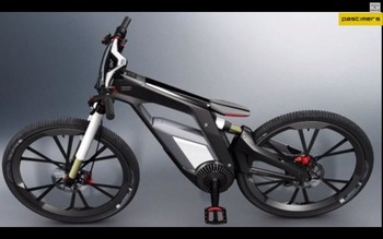 Sepeda listrik yang dirancang oleh Audi sebagai bagian dari Worthersee Tour di Austria. Menggabungkan motor listrik dengan kekuatan mengayuh penggunanya. (kredit foto: Screenshot)