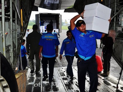 Hercules TNI Kirim Bantuan ke Filipina
