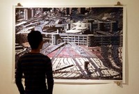 Seniman Ahmad Mater dari Saudi Arabia membuat beberapa karya foto sekitar Masjidil Haram di Mekkah saat pembangunan dan kawasan Armina pada saat musim haji yang dipenuhi jamaah Indoensia.