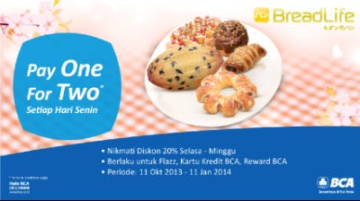 Setiap Hari Diskon di BreadLife dengan Flazz 