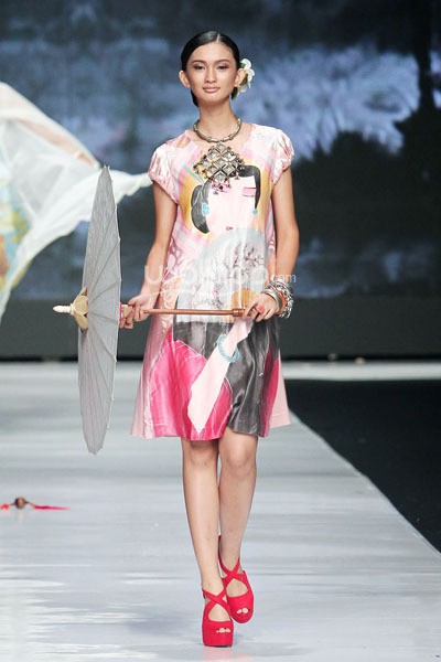 Jakarta, Indonesia - 22 Oktober. Fuji Tjandra Asia Syndrome. Jakarta Fashion Week 2014 at Senayan City. 22 Oktober 2013. Jakarta. [Foto: Mohammad Abduh/Wolipop]