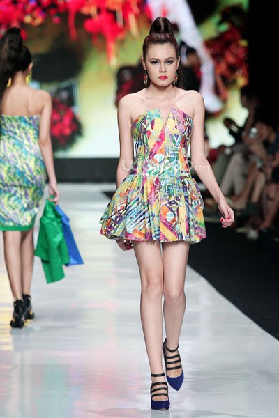 Jakarta, Indonesia - 22 Oktober. Angie Blaire Fearless. Jakarta Fashion Week 2014, at Senayan City. 22 Oktober 2013. Jakarta. [Foto: Mohammad Abduh/Wolipop]