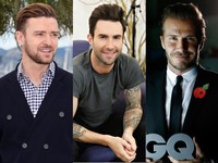 Adam Levine, Justin Timberlake dan David Beckham masuk ke dalam daftar Pria Terseksi 2013 edisi majalah PEOPLE. (Getty Images)