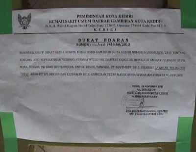 Poliklinik RSUD Gambiran Kota Kediri Libur, Pasien Terpaksa Pulang