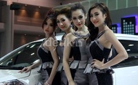 Bahkan tidak sedikit para pengunjung menyapa genit pada Sales Promotion Girl cantik asal Thailand ini.