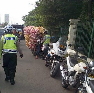 Bawa Tumpukan Kerupuk Berlebihan, Pemotor Ini Ditegur Polisi